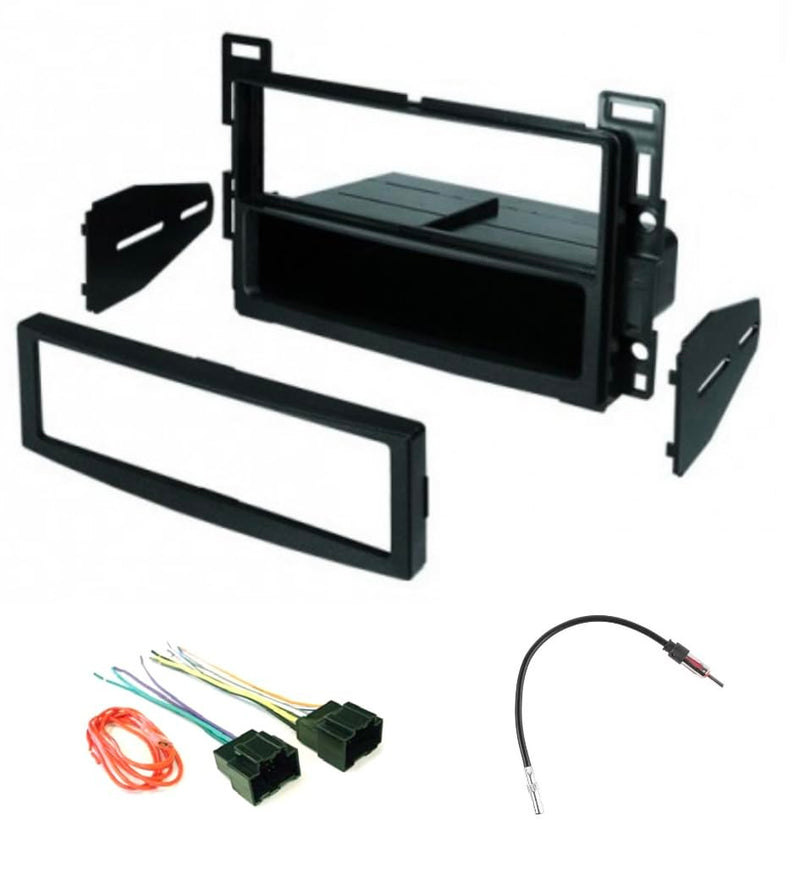 Single Din Car Stereo Kit, Wire Harness, and Antenna Adapter -Made for Pontiac: 2005-2010 G5, 2010 G6, 2006-2009 Solstice, Made for Saturn: 2007-2009 Aura/Sky -No Factory External Amp Vehicles