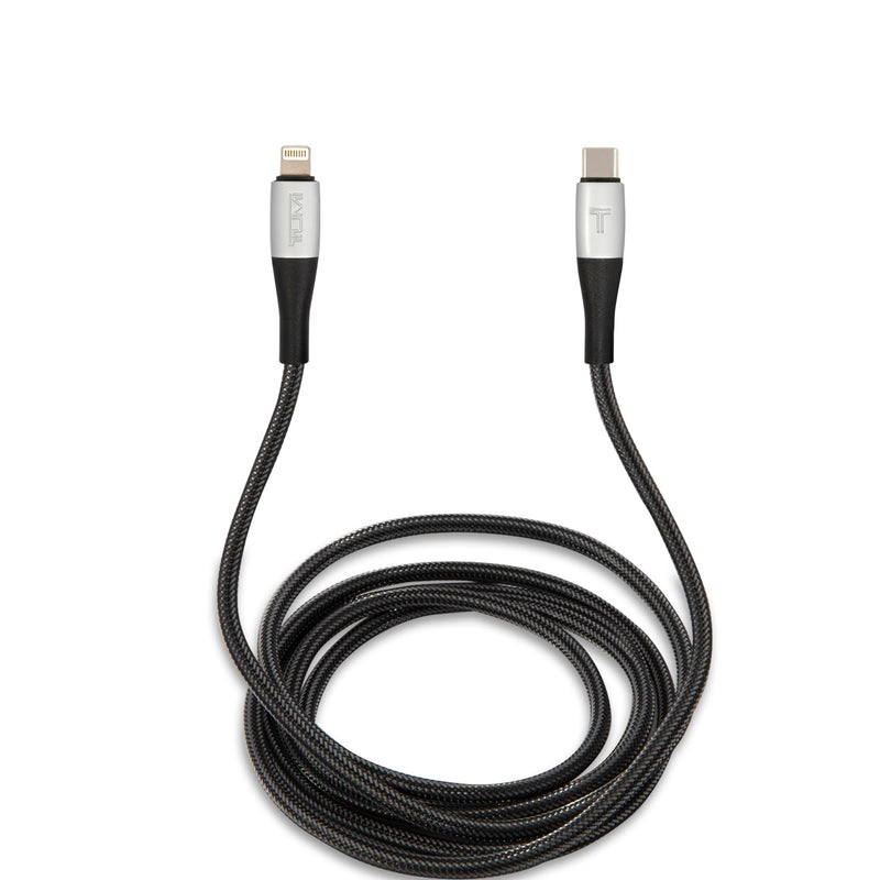 TUMI - USB-C Lightning Cable - 5 Foot Phone Charger - for iPhone, iPod, iPad & AirPods - Reinforced Knit Fast Charger - USB-C Charger Cord with Lightning Connector