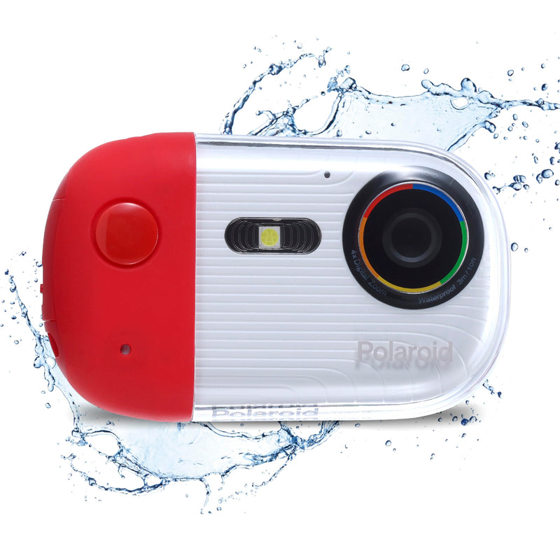 Polaroid Underwater Camera 18mp 4K UHD, Polaroid Waterproof Camera for Snorkeling and Diving with LCD Display, USB Rechargeable Digital Polaroid Camera for Videos and Photos Red