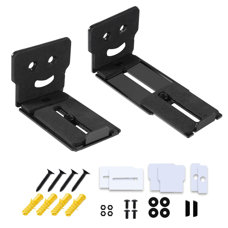 [AUSTRALIA] - Suixing Adjustable Soundbar Mount, Universal Sound Bar Wall Brackets Works with Most Sound bar Mounts, Length Adjustable 3.4''-5.2'', Removable and Lockable Mounting Bracket(Square) Black_3.4"-5.2" Length Adjustable 3.4"-5.2" 