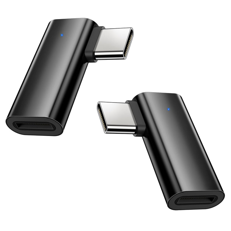 [AUSTRALIA] - xiwxi 2Pack 90 Degree Lightning to USB C Charger Converter for iPhone 15/15Pro/15 Pro Max Plus,Samsung S24 S23,iPad Air,27W PD Fast Charging&Data Transfer,Type C Devices,Not Audio/OTG/PS/2 Cables Black 
