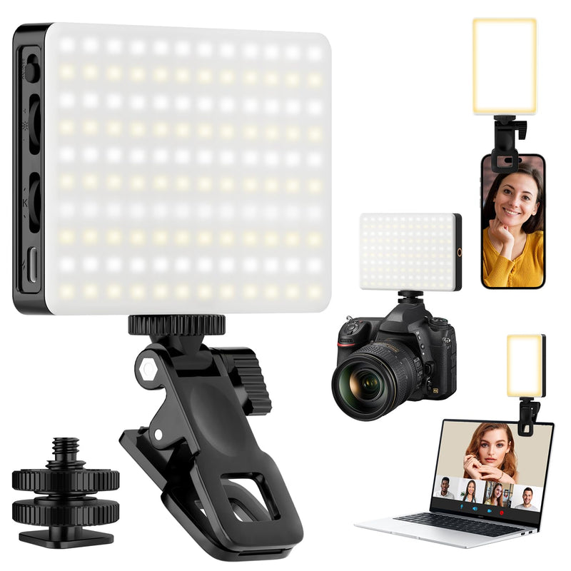 [AUSTRALIA] - Phone Light, 120 LED Selfie Light for iphone, 8000Mah Rechargeable Phone Light Clip Video Camera Light, Adjusted 3 Light Modes for Android, iPad, Laptop, for Makeup, TikTok, Vlog 