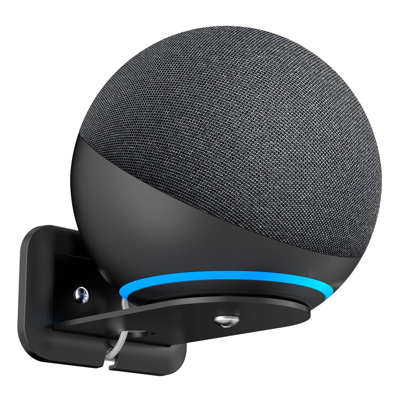 [AUSTRALIA] - PlusAcc Wall Mount for 4th Gen - Space-Saving Stand Shelf Compatible with Google Home Mini & 4th Generation, Metal Bracket with Cable Management（Black） Black 