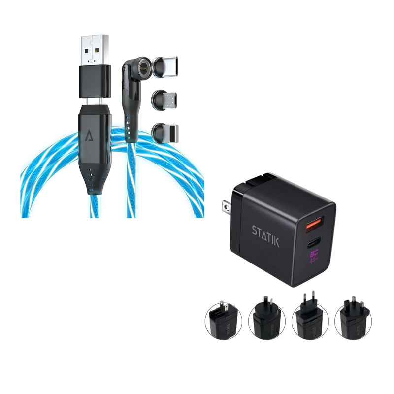 Statik 360 Globright Pro (3ft Blue) & GaN Charger (45W)