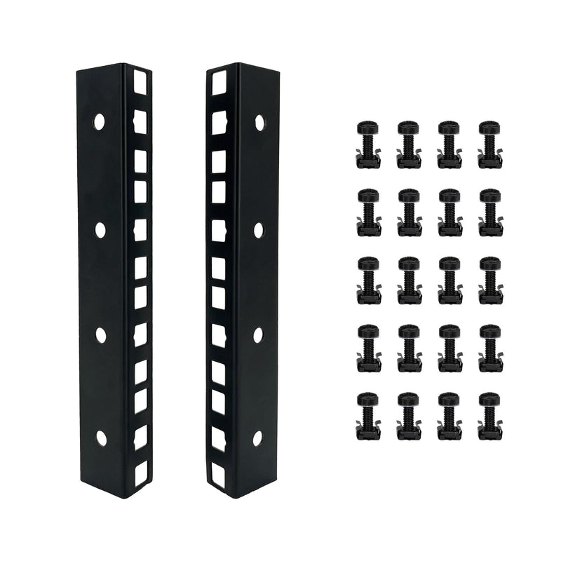 4U Rack Rails with M6 Rack Mount Screws and Cage Nuts Set for DIY Server and Studio Racks