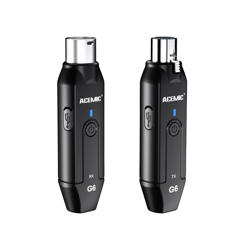 [AUSTRALIA] - 2.4G Wireless Microphone Audio Transmitter and Receiver System Plug-on XLR Mic Adapter 6 Channels for Dynamic Mic, Audio Mixer, PA System, G6 