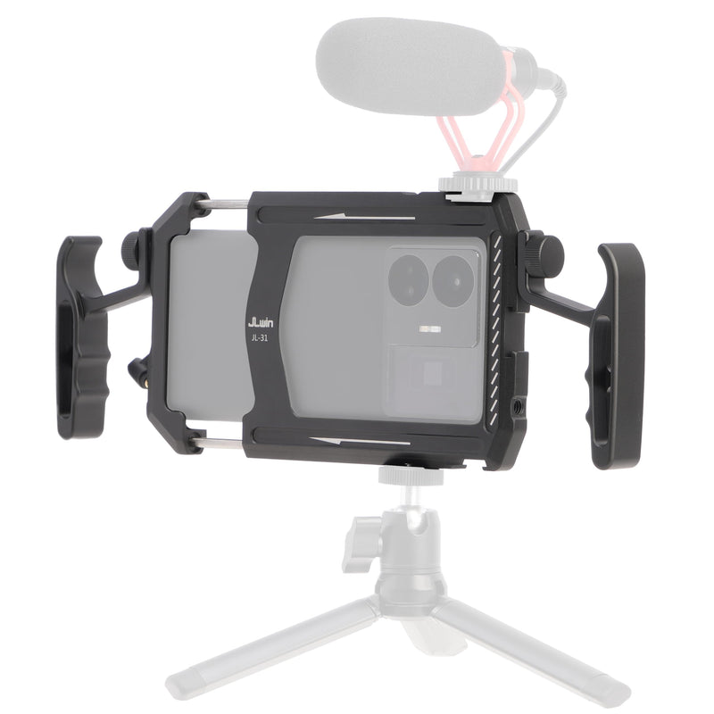 Foto4easy Universal Smartphone Video Rig,Aluminum Phone Video Stabilizer with Dual Handle Kit for iPhone for Samsung for Pixel and Other Android Phones