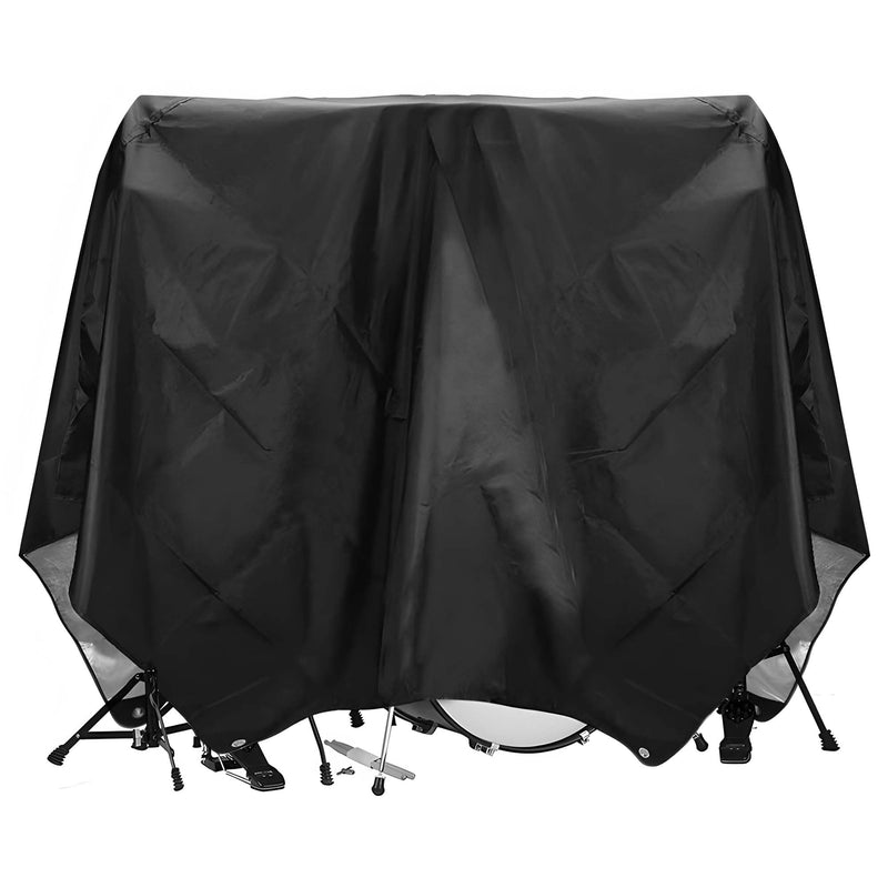 Drum Set Dust Cover, Waterproof Drum Cover 80 x 108 Inch Dust Cover with Sewn-in Weighted Corner Large Drum Shield for Electric Drum Accessories Musical Instruments, Black