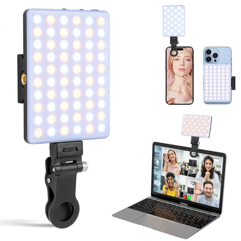 [AUSTRALIA] - XINBAOHONG Rechargeable Clip Fill Video Conference Light, Selfie Light for Phone Android Camera iPad Laptop LED Phone Light for Makeup TikTok Selfie Vlog 