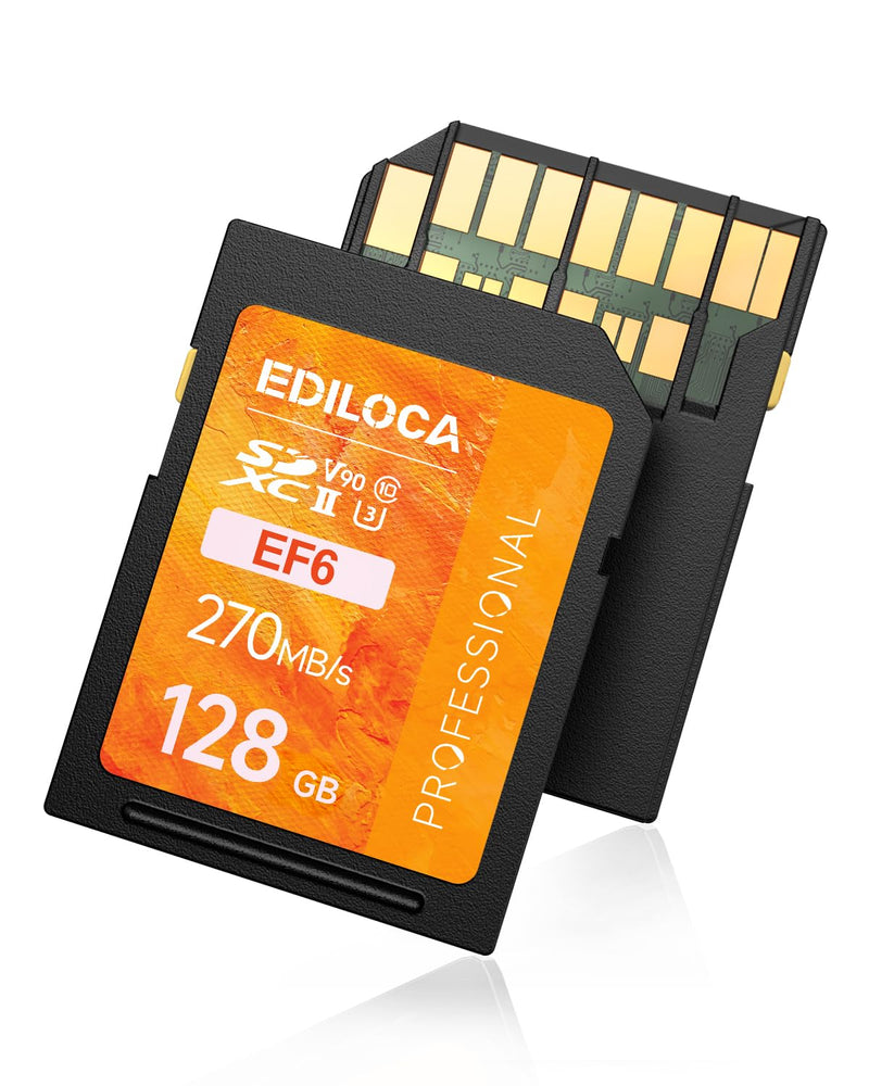 [AUSTRALIA] - EF6_128GB UHS-II SD Card UHS-II Memory Card Fast Storage, Read Speed 300MB/s, Write Speed 250MB/s, C10, U3, V90, 4K, 8K-UHD, SD Card, Must-Have for Professional Photographers 128GB EF6 -300MB/s 
