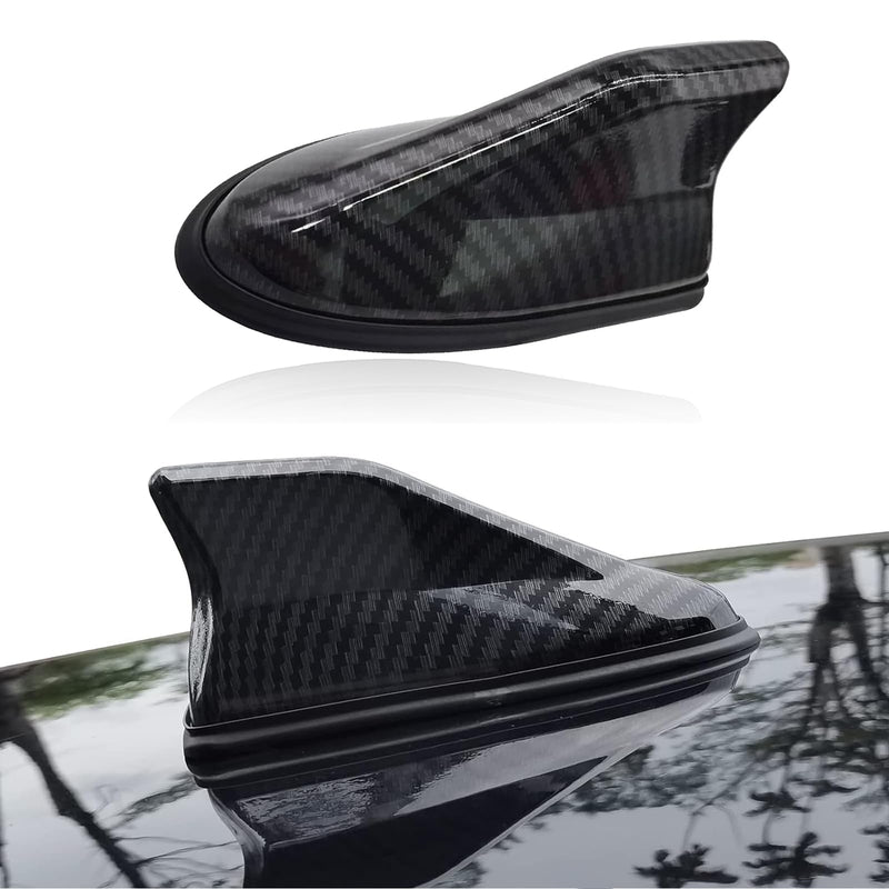 1 PC Car Shark Fin Antenna, AM/FM Radio Signal Base Cover, ABS Signal Receiver, Punching-free Antenna Replacement, Universal for Most Cars, Trucks and Vans (Carbon Fiber Black) 1 PC Carbon Fiber Black