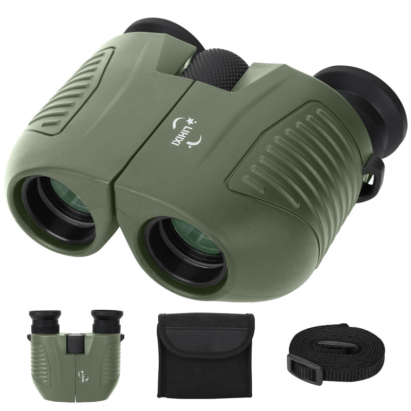 10x25 Binoculars for Kids and Adults, Large View Compact Binoculars and Low Light Vision, Easy Focus Small Binoculars for Bird Watching Outdoor Hiking Sightseeing Concert Hunting Travel (green) green
