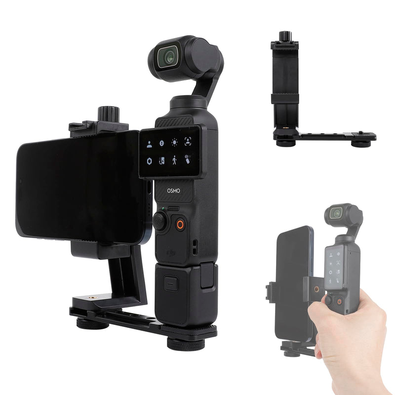 Phone Holder for DJI Osmo Pocket 3, Cell Phone Mount Expansion Accessories with 1/4" Thread Hole Used with Tripod and Extension Rod