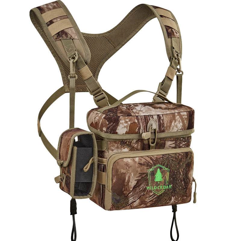 [AUSTRALIA] - Binocular Harness Chest Pack with Rangefinder Pouch, Bino Harness with Rain Cover for Hunting Large 
