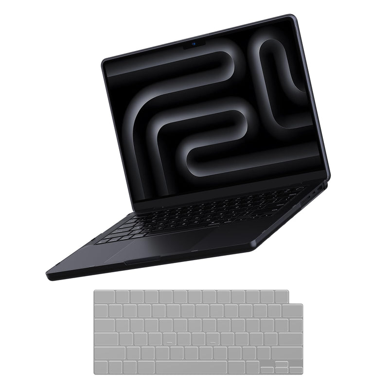 for MacBook Pro 14 inch Case 2024-2021 M3 Pro/Max A2918 A2992 M2 A2779 M1 A2442 [100% Match Official Color] Hard Shell + Translucent Keyboard Cover for Laptop - Space Black Clear