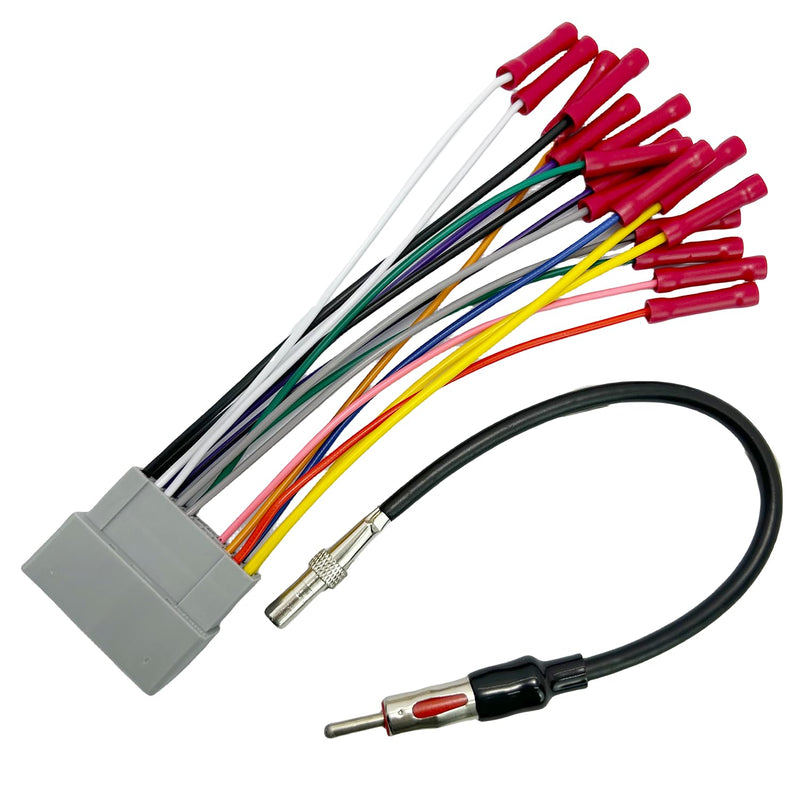 [AUSTRALIA] - 22Pin Radio Wiring Harness with Antenna Adapter for Dodge 2002-2010 Chrysler 2000-2007 Jeep 2003-2008 Aftermarket Car Stereo Wiring Harness Connector Car Stereo Radio Wiring Harness Cable Install Kit 16-pin, with Antenna Adapter 