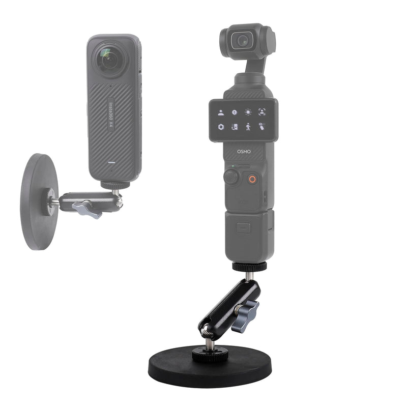 Magnetic Camera Mount with Magic Arm Compatible with DJI Osmo Pocket 3,Insta360 One X4 X3 X2 Go3, Heavy-Duty Magnet Base Stand with 1/4"-20 Thread for Gym, Car Mounting