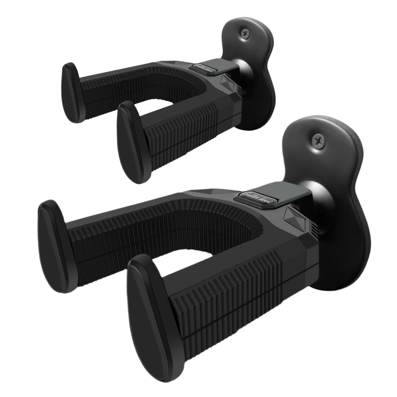 [AUSTRALIA] - Guitar Wall Mount Hanger 2 Pack, Auto Locking Holder Hangers Hook for Acoustic, Electric, Bass, Banjo, Mandolin Stand Wall, Gift for Guitar Player, Guitar Accessories Metal 2 Pack 