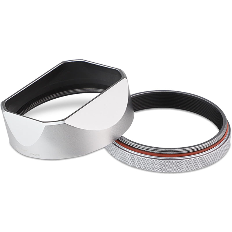 [AUSTRALIA] - X100VI Square Metal Lens Hood for Fujifilm Fuji X100VI Camera Silver with 49mm UV Filter Adapter Ring Haoge LH-X54W 