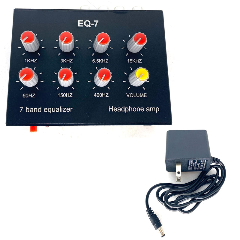 [AUSTRALIA] - EQ-7 Audio Signal Headset Amplifier 7-Band EQ Equalizer 2 Channel Digital Sound Equalizer +12V Power Adapter 