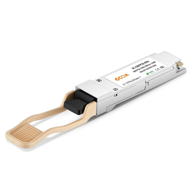 6COMGIGA 100GBASE-SR4 QSFP28 850nm 100m DDM MMF Transceiver, 100 Gigabit QSFP28 MPO Multi-Mode Module Compatible with Cisco QSFP-100G-SR4-S 100GBase-SR4: 100m