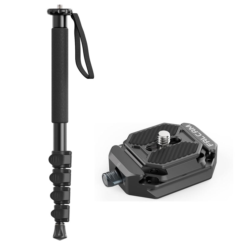 ULANZI TB12 61-Inch Camera Monopod with FALCAM 2268 F38 Quick Release Plate 38mm Universal Camera Mounting Adapter