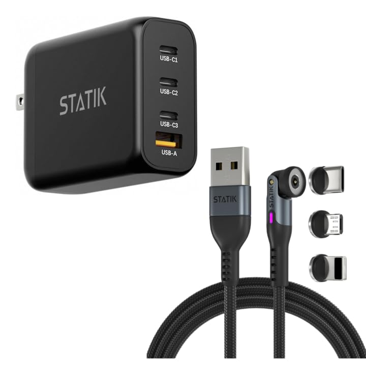 Statik 360 Pro Gen2 Charging Cable (6ft) & GaN Charger (100W)