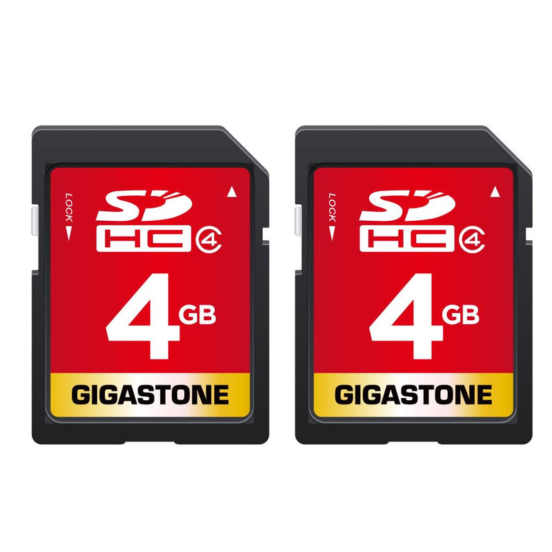 Gigastone 4GB SD Card 2 Pack SDHC Class 4 Memory Card for Photo Video Music Voice File DSLR Camera DSC Camcorder Recorder Playback PC Mac POS 2pcs in Pack (Pack of 2), with 2 Mini Cases SD 4GB 2-Pack