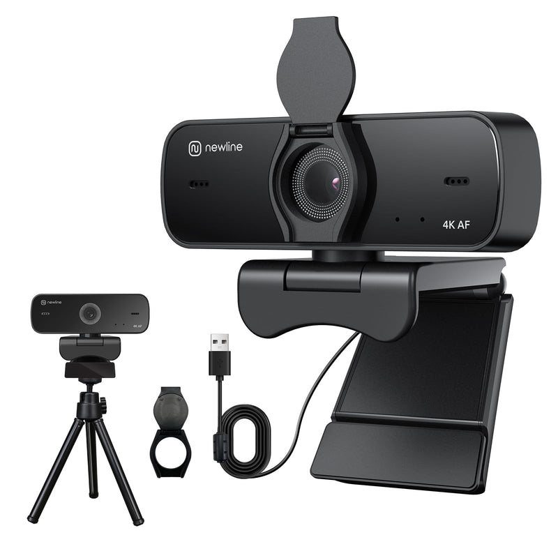 NewlineWork NewEye 4K HD PC Webcam USB Webcam with Microphone Pro Streaming Web Camera with Auto Focus, Low Distortion, Privacy Cover, Tripod Stand for Zoom/Skype/Teams/Laptop/conferencing/Calling