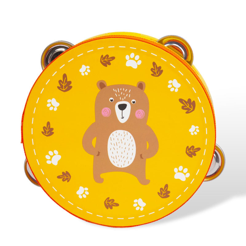 [AUSTRALIA] - Tambourines Musical Instrument for Kids and Adults, 6 inch Wooden Hand Held Drum Bell Tamborine with Birch Metal Jingles Percussion Hand Tambourine Educational Gift for KTV, Party, Game, Yellow Yellow Tambourine 