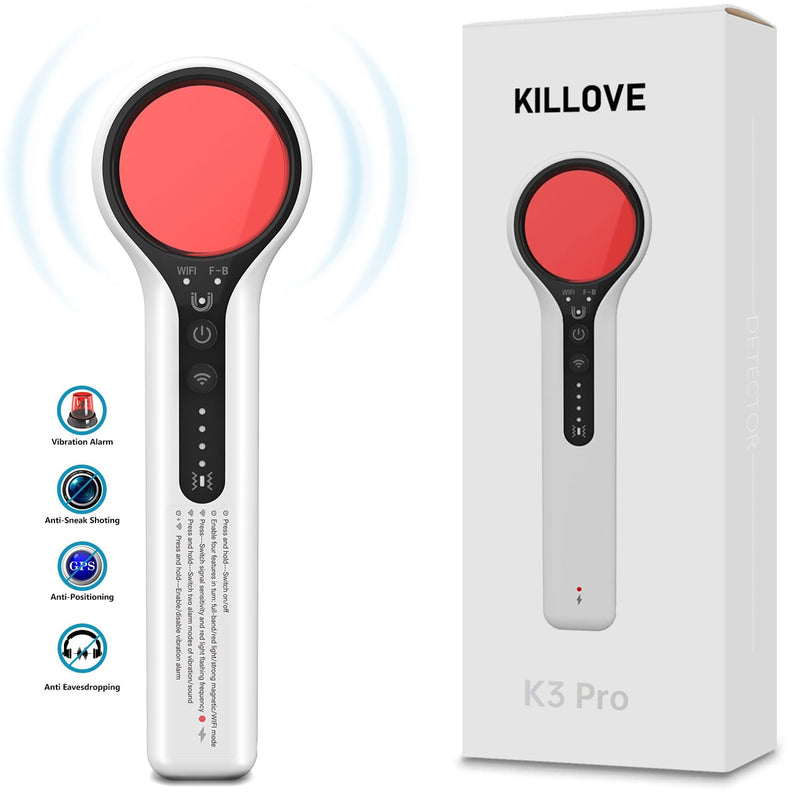 Hidden Camera Detectors Detector - Anti Spy Cameras Bug RF GPS Tracker Detector Magnet Detection Vibration Detection Sound Vibration Light 3 Kinds of Prompts for Car Indoor Outdoor Hotel K3 Pro+