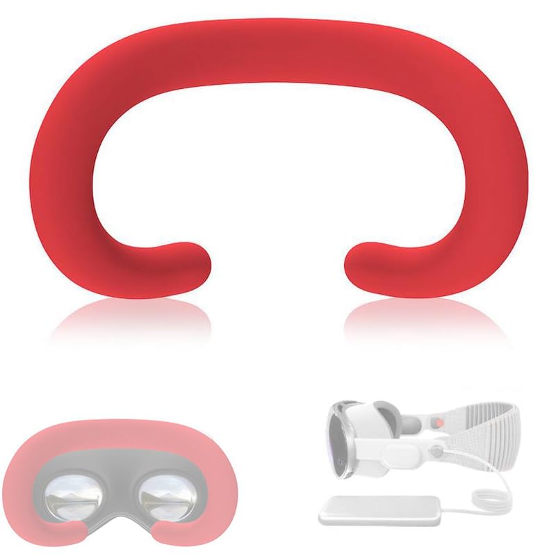 [AUSTRALIA] - Silicone Eye Mask for Apple Vision Pro,Silicone Face Pad Cover,Sweat Proof, Light Leakage Proof,Replaceable VR Accessories (Red) Red 