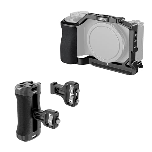 SIRUI ZV-E10 Camera Cage with Silicone Grip and HDMI Cable Clamp and Side Handle with ARRI Locating and Dual 1/4" Screw Mount Optional Bundle