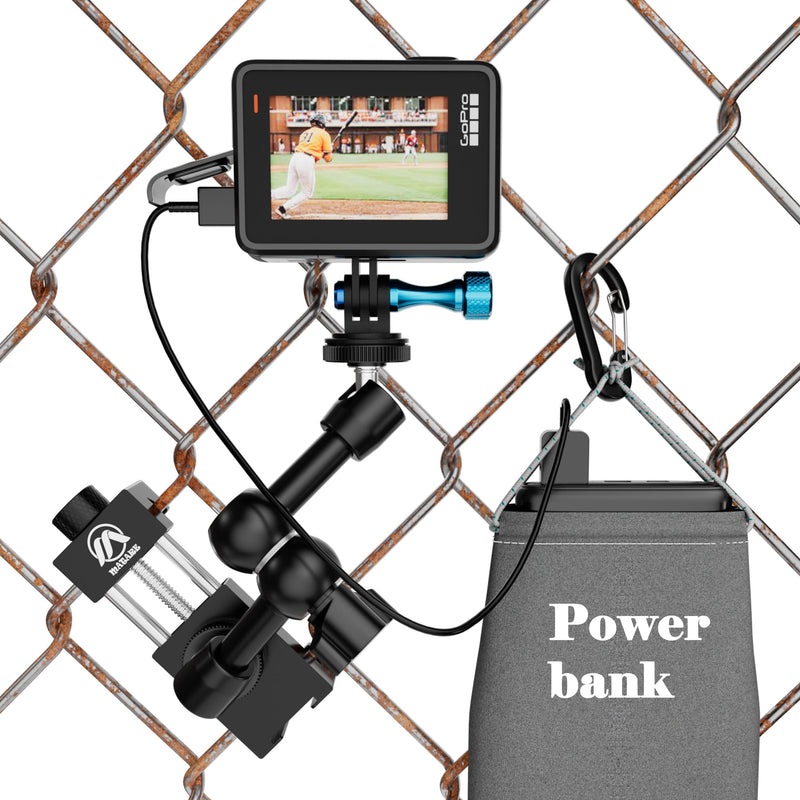 Mounting Kit for Gamechanger Fence Mount for iPhone, Mevo Start, Phones, GoPro to a Backstop Chain Link Fence for Gamechanger Recording Baseball,Softball and Tennis Games(M5)