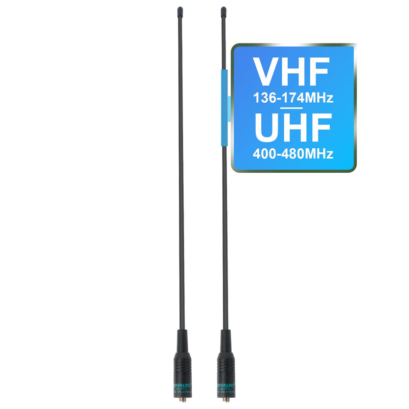 TIDRADIO TD-771 Antenna (2 Pack) VHF/UHF, Walkie Talkie Antenna 144/430Mhz Ham Radio Antenna for BaoFeng UV-5R, 5RM, 5RX, TD-H8, TD-H3, UV-K5 Ham Radios 2Pack (TD-771 15.15" VHF/UHF)