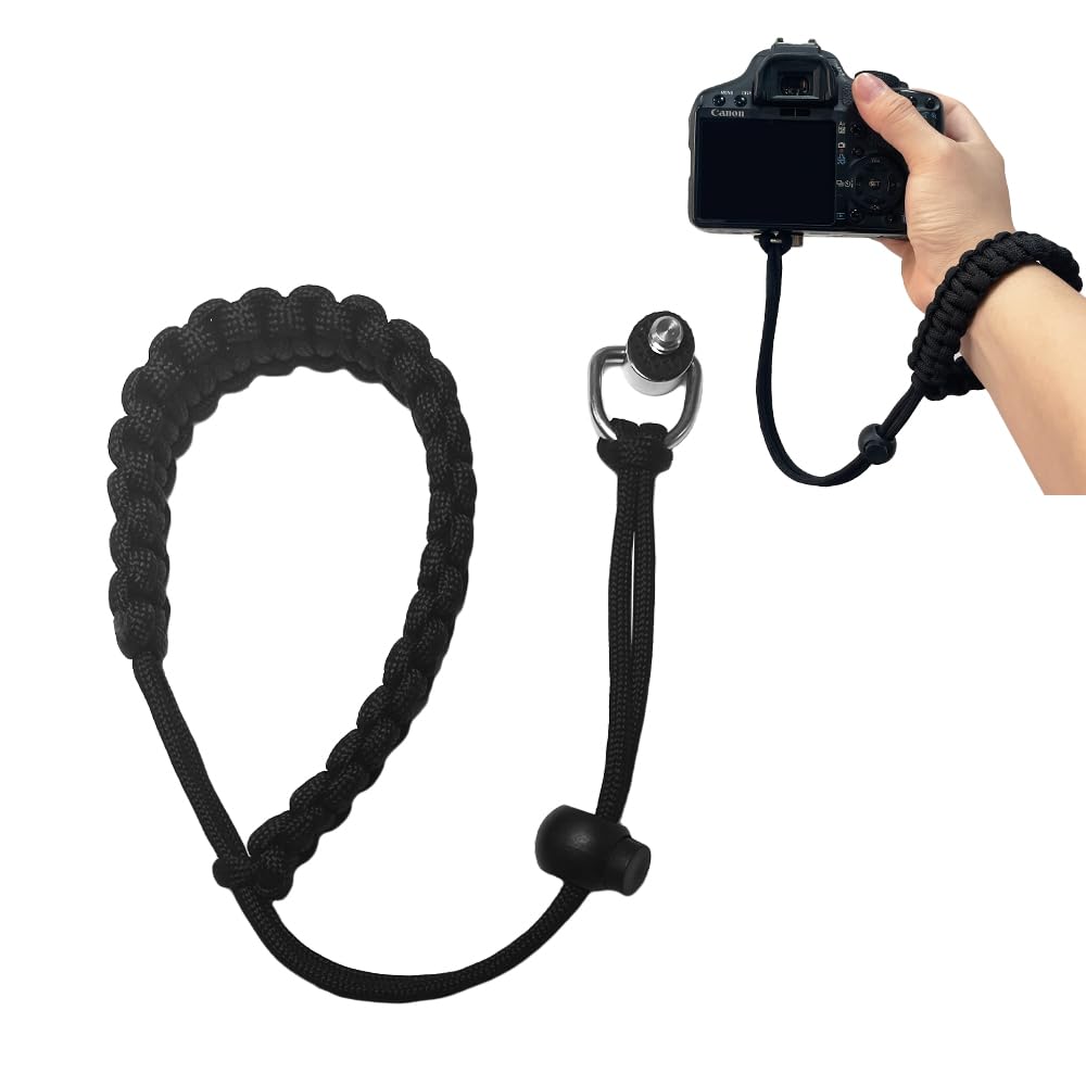 Camera Wrist Strap Adjustable Paracord Camera Hand Straps Lanyard with 1/4 Inch D Ring Screw for DSLR Camera Phone Gimbal Stabilizer Selfie Stick Tripod Mount