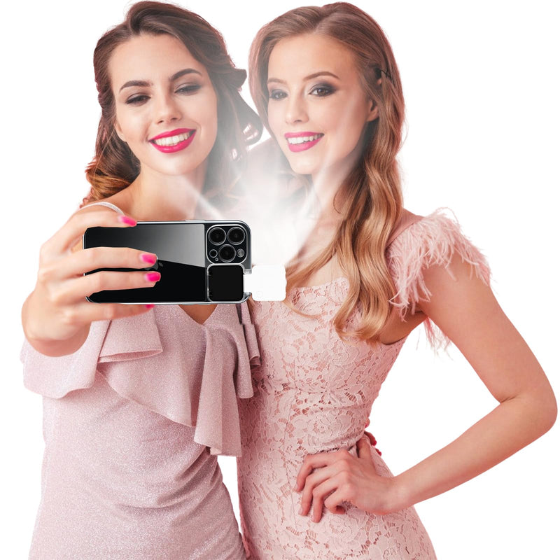 Selfie Light for iPhone 12 Pro Max Case with LED Built-in Light-Up Fill Light Rechargeable for TIK Tok/Stream/Makeup/Live/Video- Selfie (2 Models, 3 Level Brightness) Crystal Clear