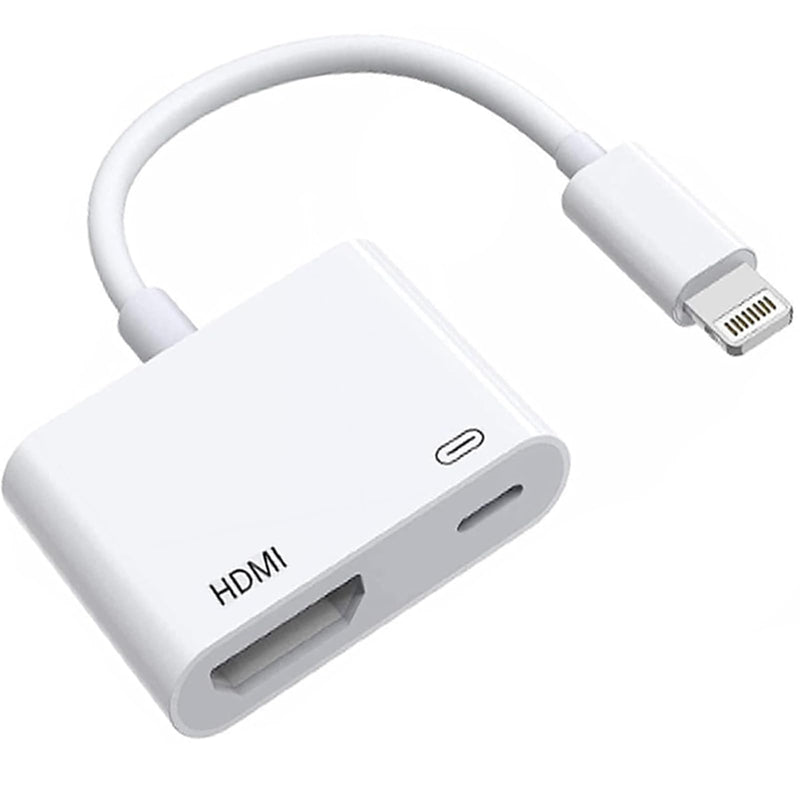 [Apple MFi Certified] Lightning to HDMI Adapter, No Power Needed 1080P Video & Audio Sync Screen Converter with Lightning Charging Port, iPhone to HDMI Adapter Compatible with iOS