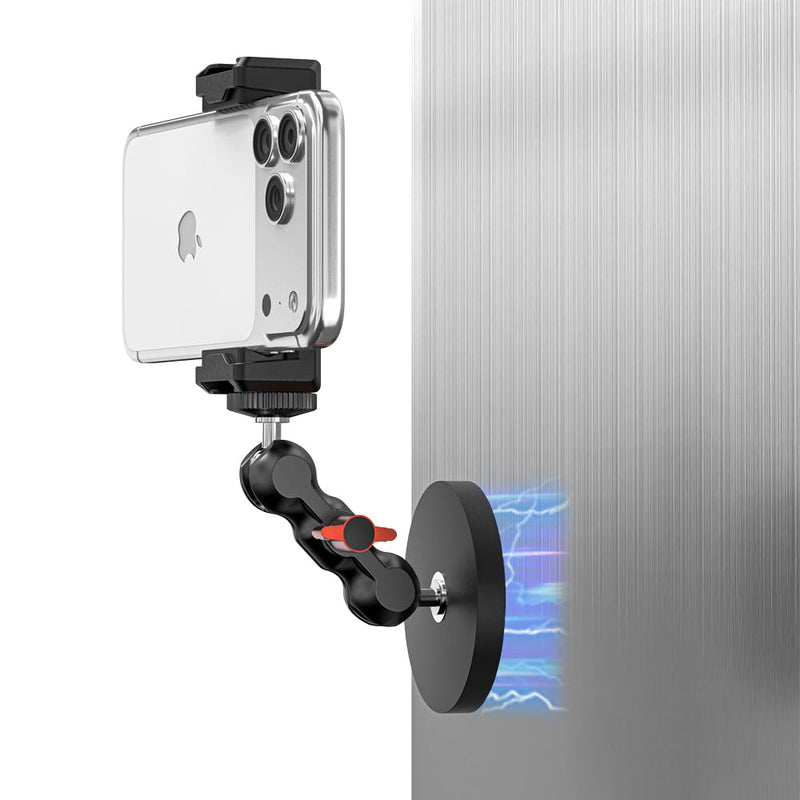 Magnetic Phone Mount for Gym, Kitchen, Workshop, Metal Surfaces | with iPhone 17/16/15/14/13/12 Pro Max and Most Phones