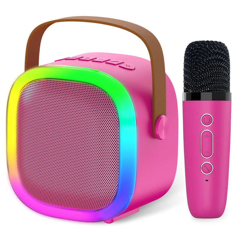 Karaoke Microphone Machine for Kids Adults, 4-12 Years Old Girls Christmas Birthday Gift for Girls and Boys, Karaoke Toys for Ages 4, 5, 6, 7, 8, 9, 10, 12 +Year Old Family Home Party (Red-01) Red