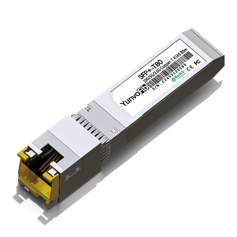 10GBASE-T SFP+ Copper 80m RJ45 Transceiver - 2.5G/5G/10G SFP+ to RJ45 Module, MSA Compliant Copper SFP+ Transceiver for Cisco D-Link Mikrotik Netgear Ubiquiti and More 10GBase-T-10G-80M