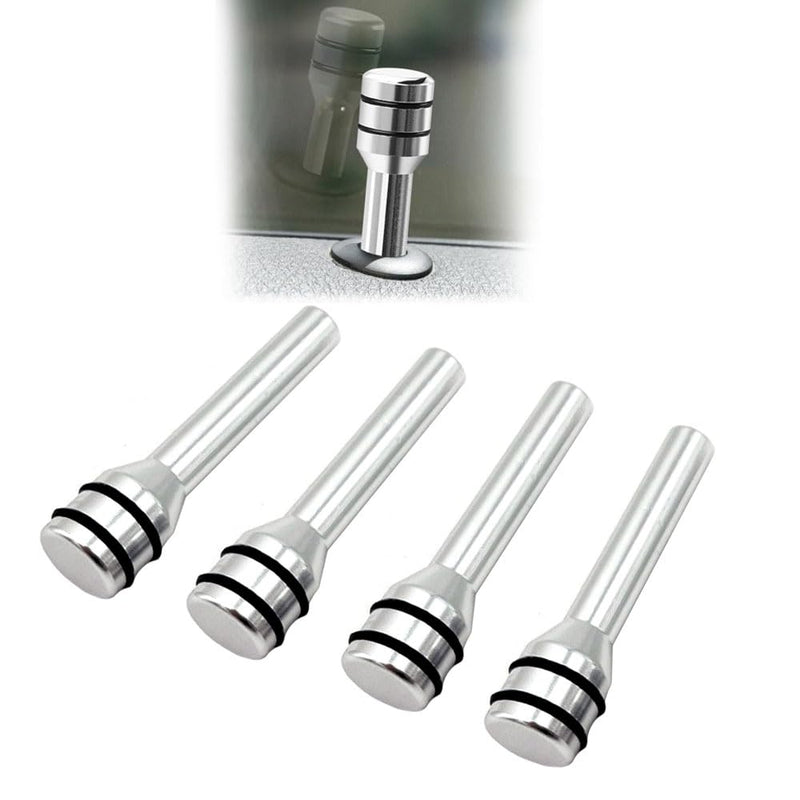 [AUSTRALIA] - 4 Pcs Car Door Lock Knobs, Universal Door Lift Bolt Auto Inner Door Pull Pins Aluminum Alloy Door Lock Pin Cover Modification Door Lock Bolt Pin Cover for Cars, Trucks (Sliver) Sliver 