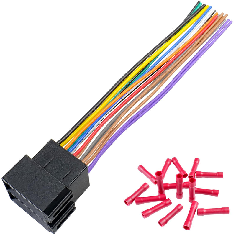 [AUSTRALIA] - Radio Wiring Harness 16Pin Compatible with Volkswagen Beetle Golf Passat Jetta Mercedes-Benz Sprinter, Car Stereo Wiring Harness Fit for Audi A4 A6 A8 Adapter 