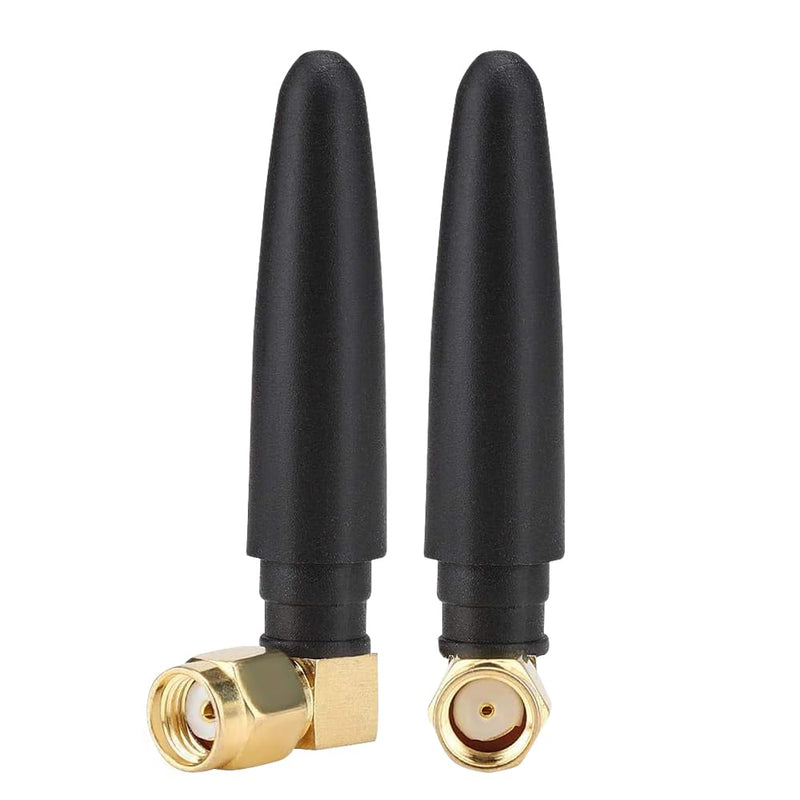 Mini Dual Band WiFi Antenna 2.4GHz 5GHz 5.8GHz MIMO RP-SMA Male Right Angle connectors for WiFi FPV USB Adapter Computer PCIe Card, Wireless Back Up Camera WiFi Router (2-Pack)