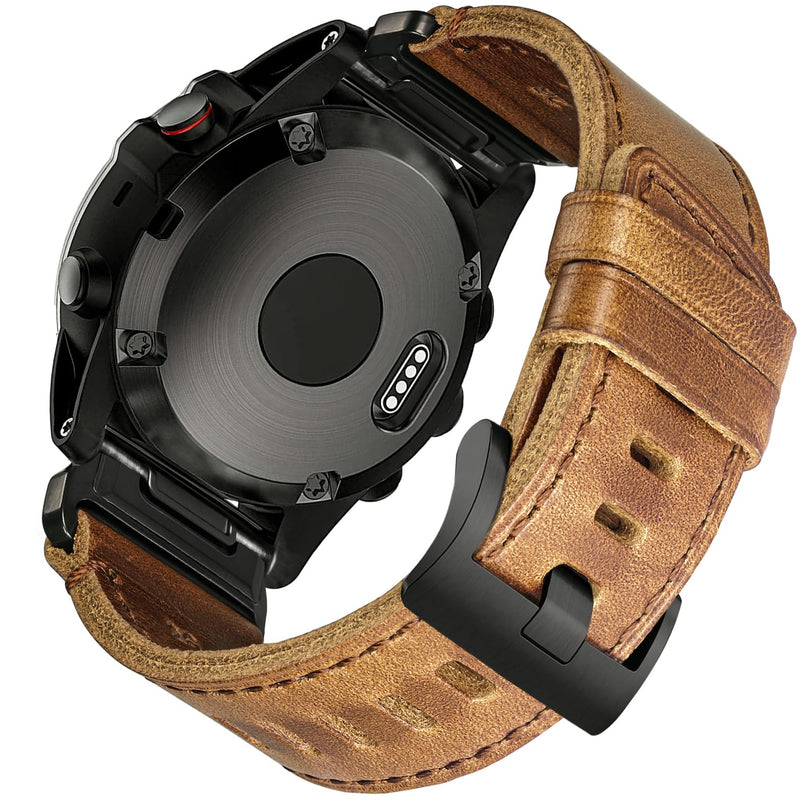 Soft Horween Leather Watch Band Compatible With Garmin, Strap For Fenix/Forerunner/Approach/MARQ/Quatix / D2 Series/Instinct/Epix/Tactix/Foretrex Natural root={'value': "26 mm / Middle (5.9'' - 8.7'')"}