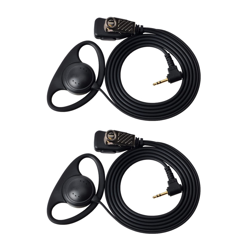 1 Pin 2.5mm D Shape Walkie Talkie Earpiece Headsets with PTT Mic，for Motorola Radios Talkabout Series Two-Way Radios （2 packs）