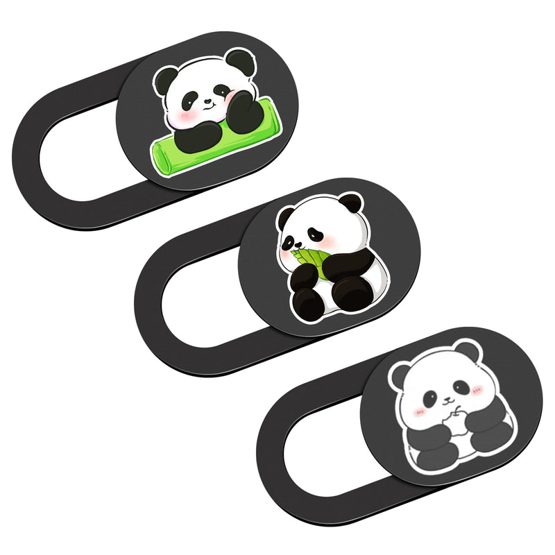 Laptop Camera Cover, Cute Webcam Cover Slide, Computer Camera Cover, iPad Accessories for Smartphone, iMac, Tablet, Desktop, Camera Blocker for Laptop to Protect Visual Privacy Security, Avoid Hackers Lazy Panda-Black