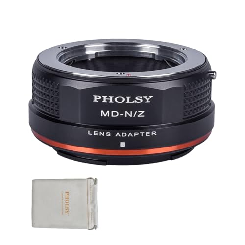PHOLSY Lens Mount Adapter Manual Focus: Compatible with Minolta Rokkor MD (MC/SR) Lens to Nikon Z Camera Body Minolta MD to Nikon Z