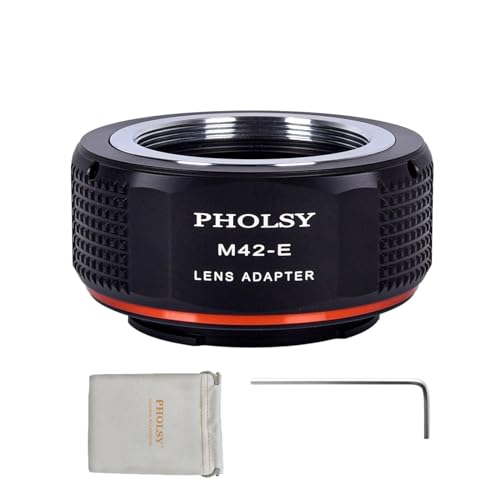 PHOLSY Lens Mount Adapter Manual Focus: Compatible with M42 Lens to Sony E (NEX) Camera Body M42 to Sony E