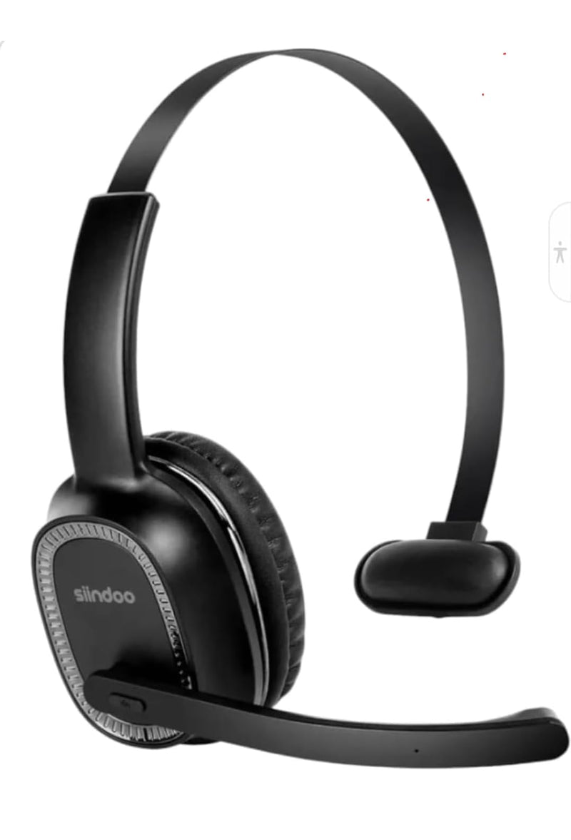 Sindoo,Trucker Wireless Bluetooth Headset, On-Ear, Noise-Cancelling Headphones, Lightweight, Single Earpiece,35+HRS Talk Time, 33FT Range, For Trucker, Office Work, PC,Phones, Dual Device Connectivity